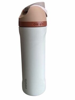 Owala White & Tan Insulated Stainless Steel Water Bottle